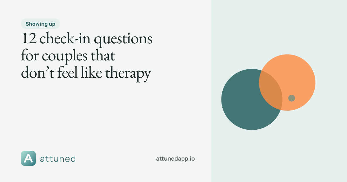 Share card: 12 check-in questions for couples that don’t feel like therapy