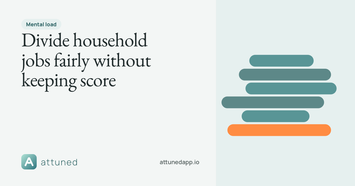 Share card: Divide household jobs fairly without keeping score
