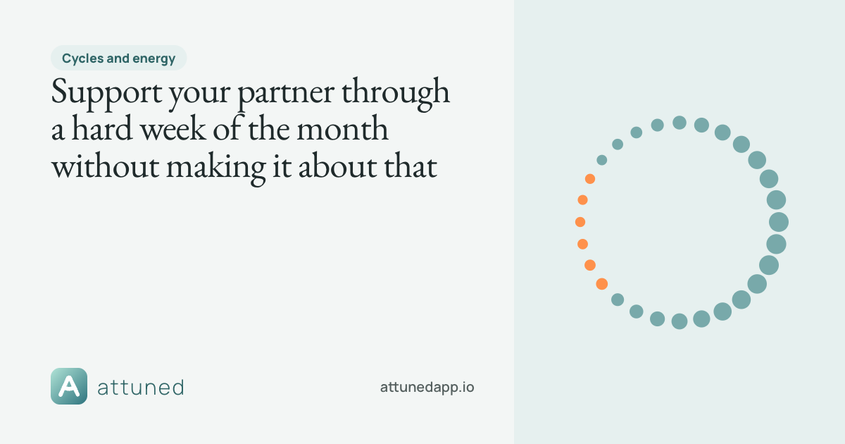 Share card: Support your partner through a hard week of the month without making it about that